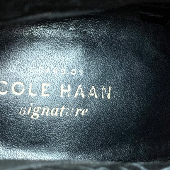 Cole Haan Grand.Os Claremont Black and‎ Smooth Embossed Leather Booties - Picture 5 of 12